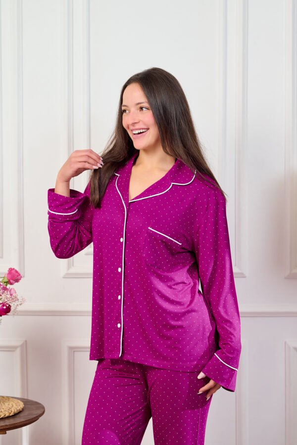 بيجاما كلاسيك كم منقط