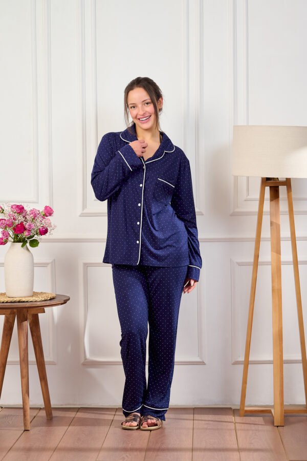 بيجاما كلاسيك كم منقط