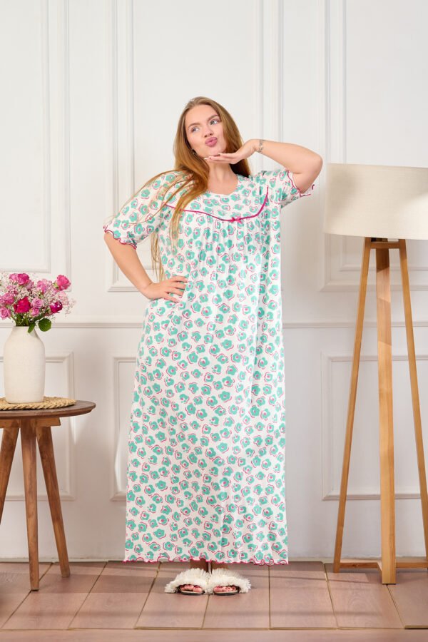 جلابيه  نص كم ورد