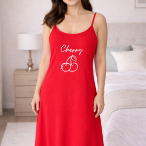 فستان حمالات احمر