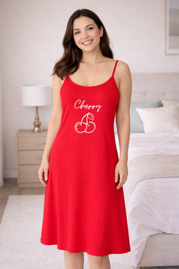 فستان حمالات احمر