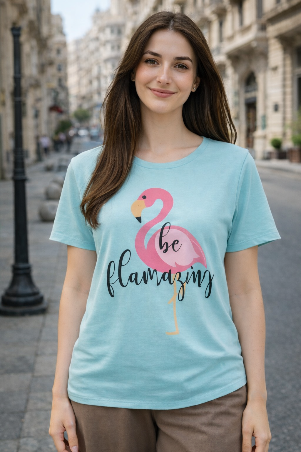 تيشرت نص كم مطبوع