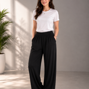 بنطلون واسع wide leg بجيب